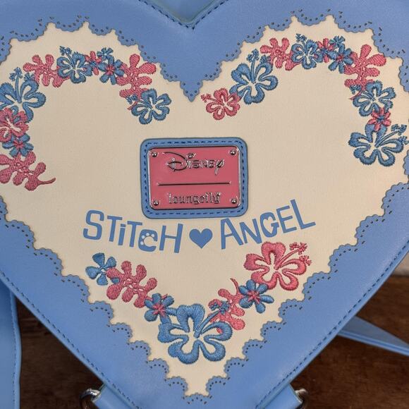 Loungefly Disney Lilo & Stitch Angel Heart Bag Convertible Crossbody Backpack main image 11